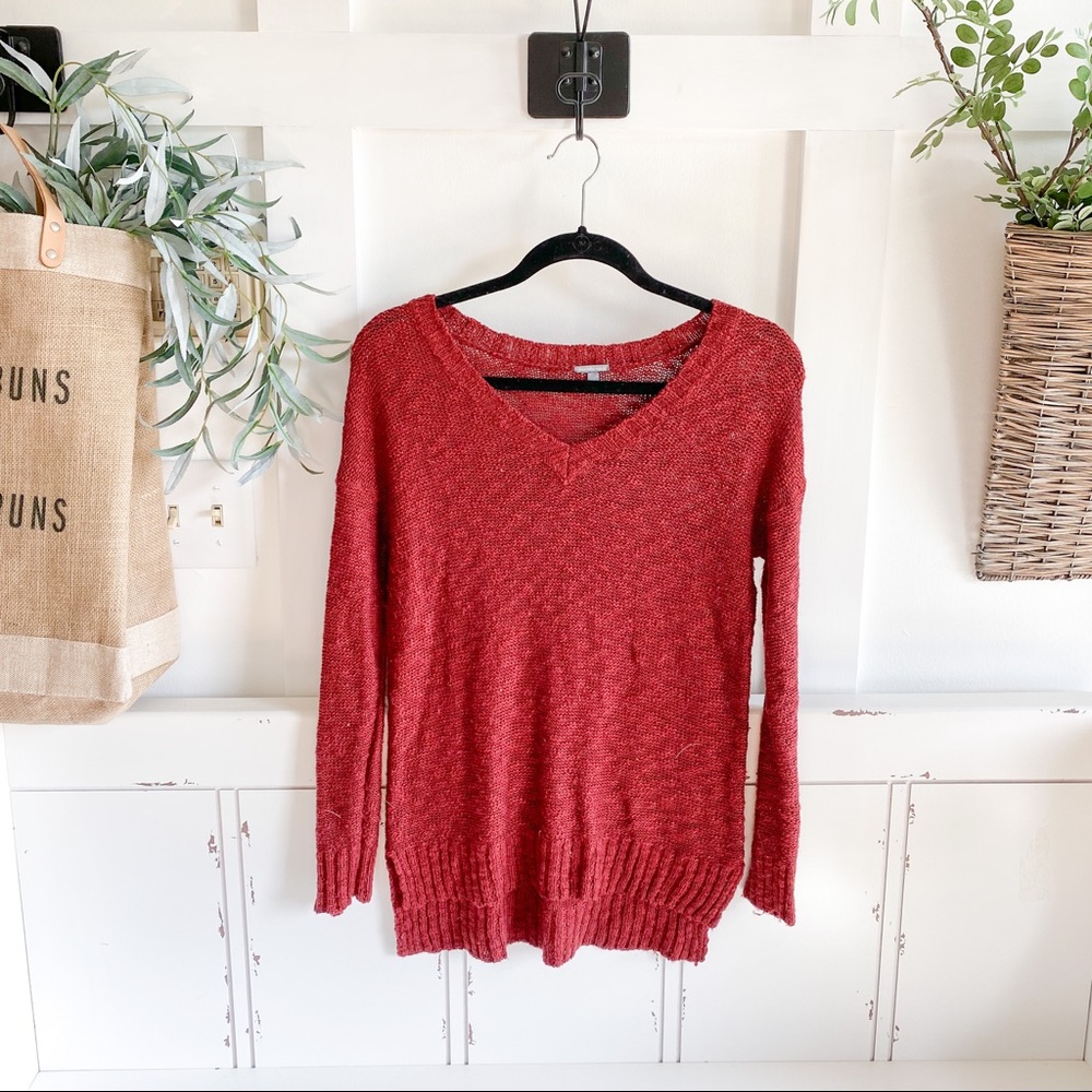 Red/orange knit sweater
